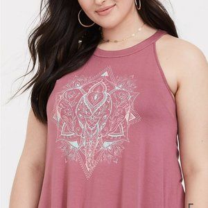 SUPER SOFT ROSE MANDALA SHARKBITE TUNIC TANK